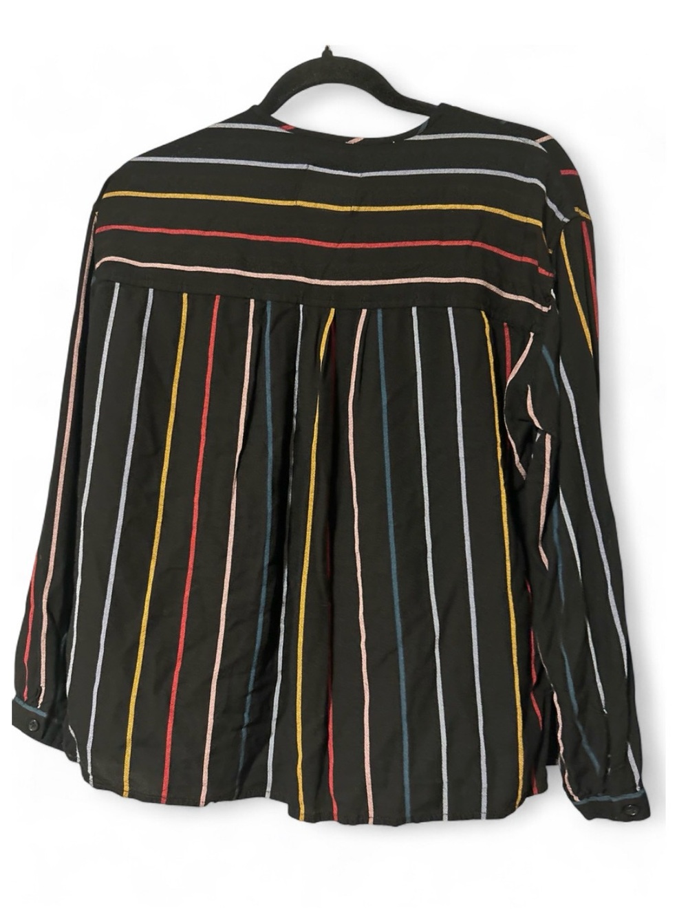 Rails multi-colored vertical striped blouse with tie front detail stripes workwe